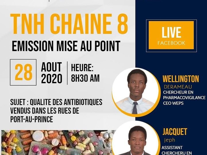Affiche de l'émission Mise au point, Télévision Nationale d'Haïti, août 2020